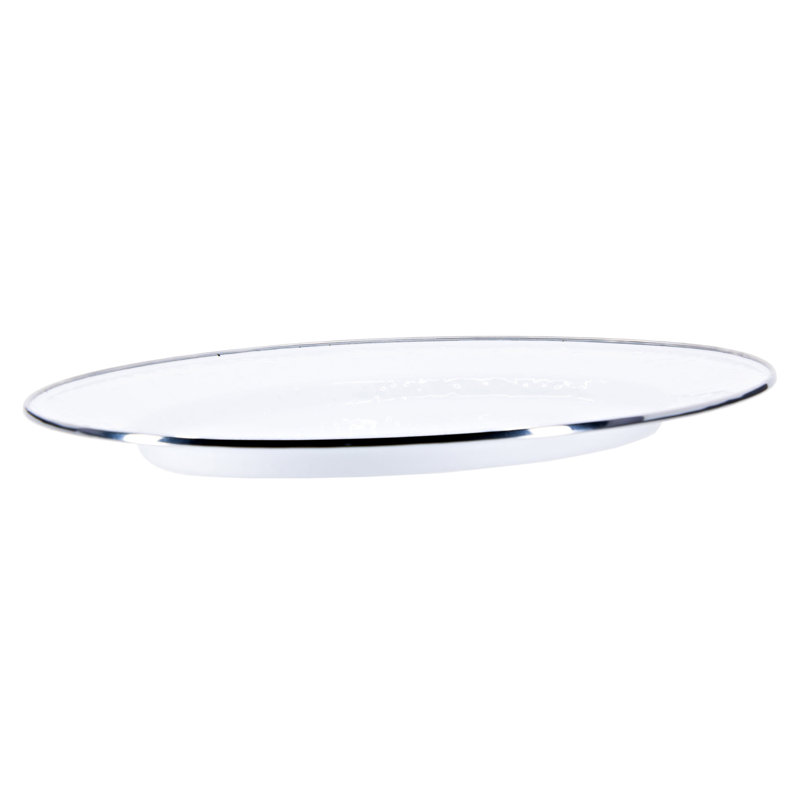 Solid Earthenware Platter, Solid White Textured