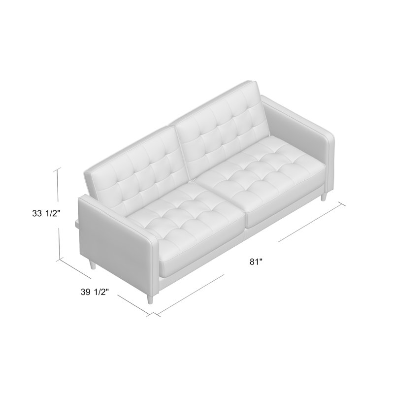 Aliscia Upholstered 81'' Sleeper Sofa, Dark Gray 100% Linen, Tufted 100% Linen