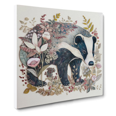 Badger Floral No.2 - No Frame Print