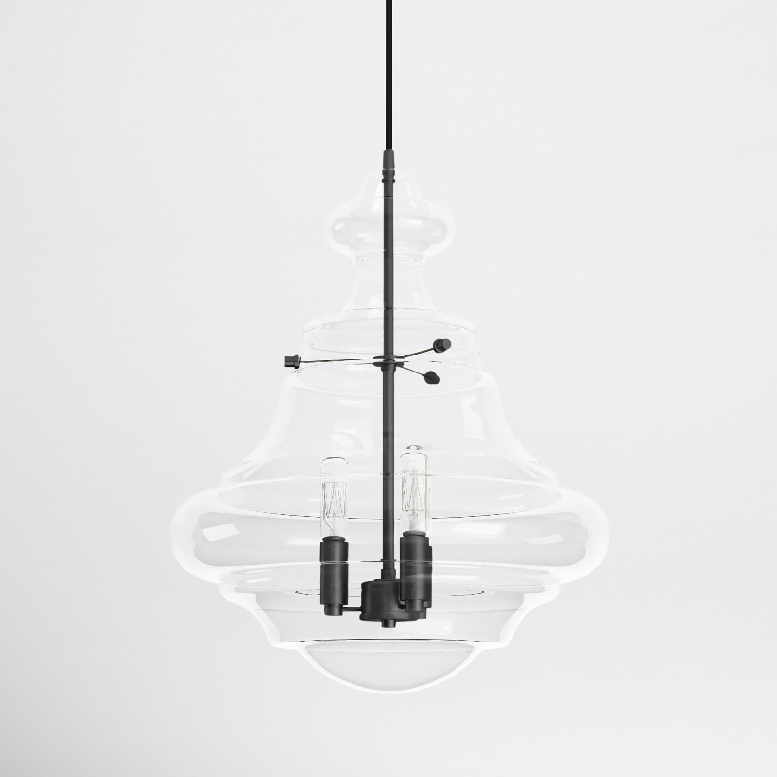 Burtt 3 Light Glass Dimmable Pendant, Oil Rubbed Bronze