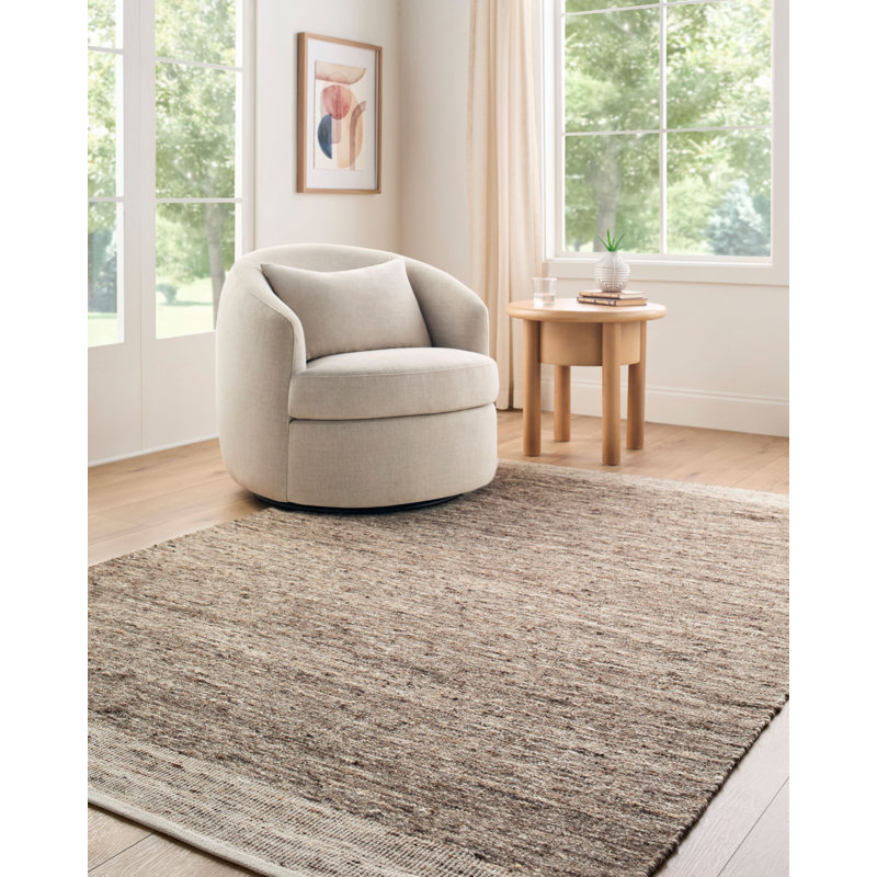 Tapis fait à la main Simplon, Taupe / gris anthracite / ivoire, Rectangle 9 pi x 12 pi