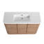 Meuble-lavabo autoportant Serene et ensemble lavabo en résine blanche avec portes à fermeture en douceur-135533592