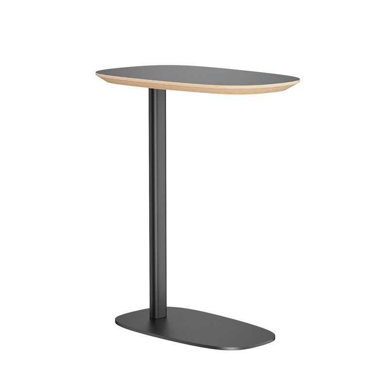 Support de table d'appoint en métal, Noir