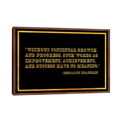 Ben Franklin Quote - Print on Canvas