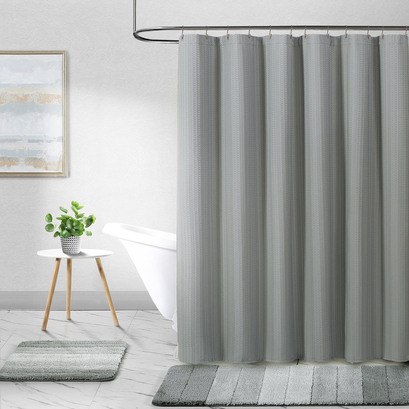 Rideau de douche simple de couleur unie Jaen, gris