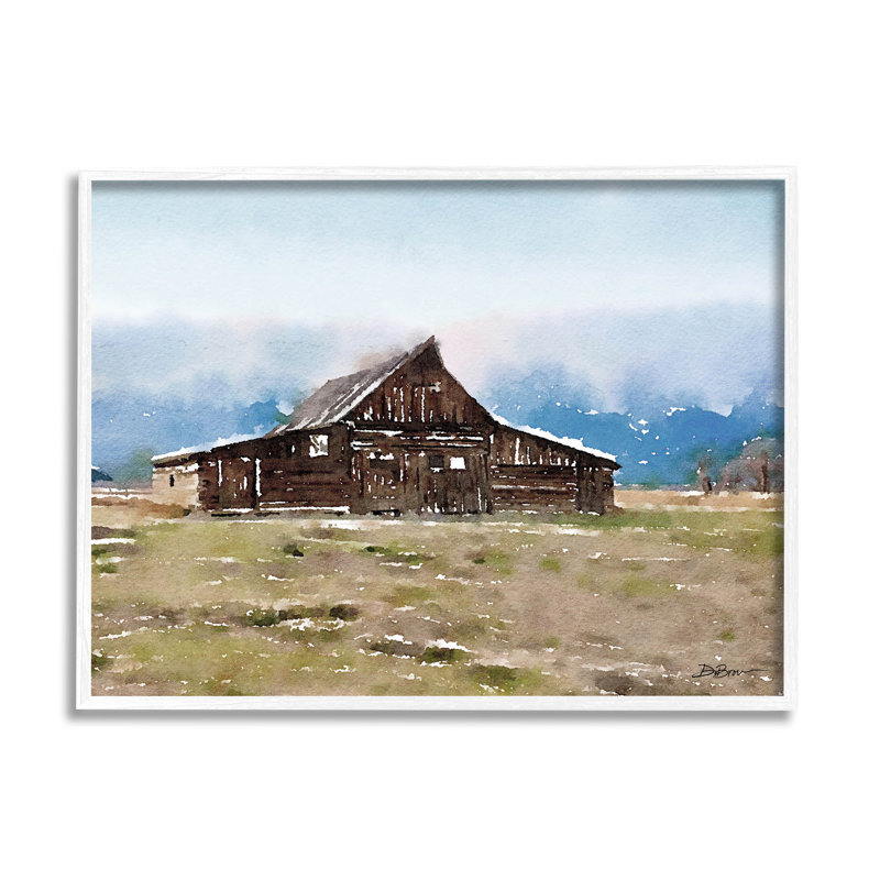 Art de giclée de campagne champêtre par Denise Brown, H 11 po x l 14 po x P 1,5 po, Giclée encadrée blanc bord de mer