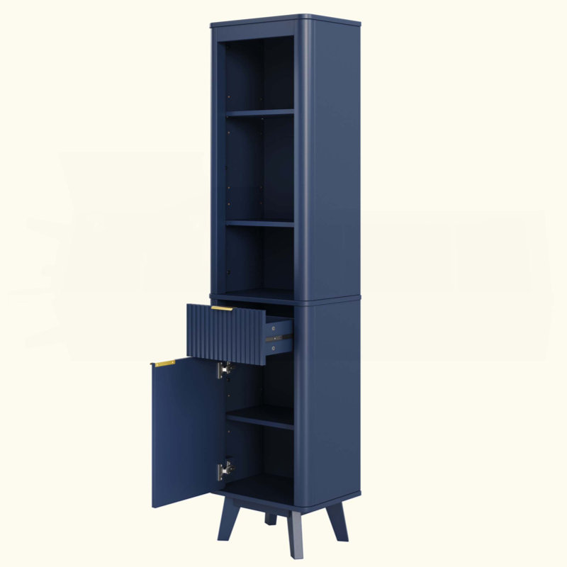 Tall Bathroom Storage Cabinet,for Bathroom,Living Room,Entryway and Kitchen, Blue