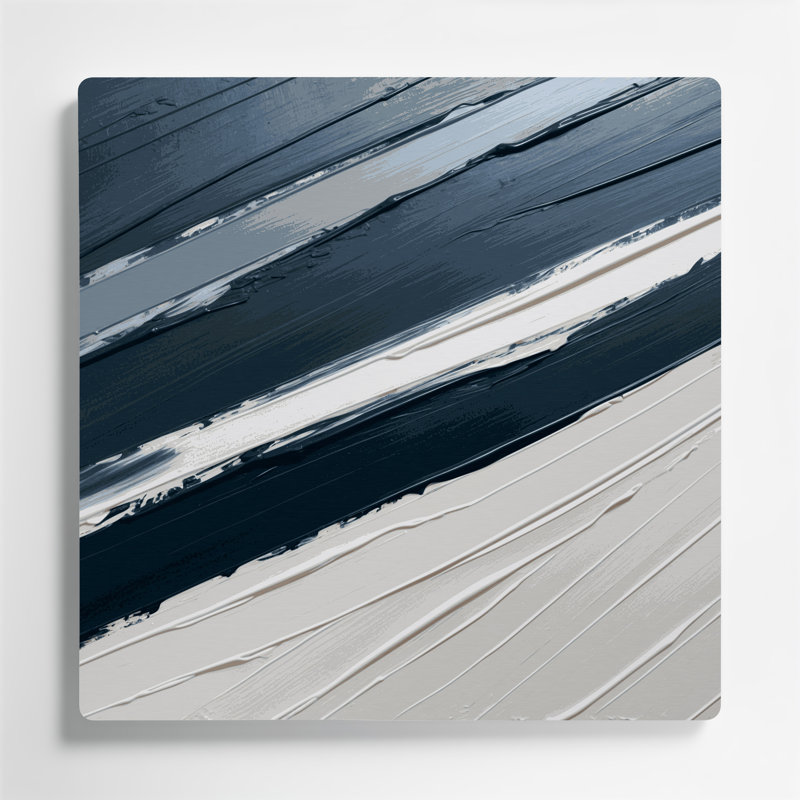 Art mural horizontal rayé horizontal gris ardoise, H 12 po x l 12 po