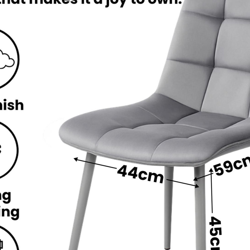 Miella 6 -Person Dining Set, Light Grey