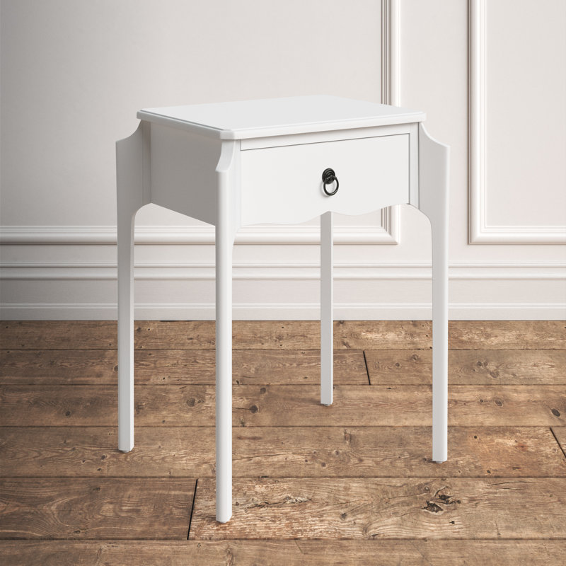 Table de chevet 1 tiroir Zaniyah, Blanc