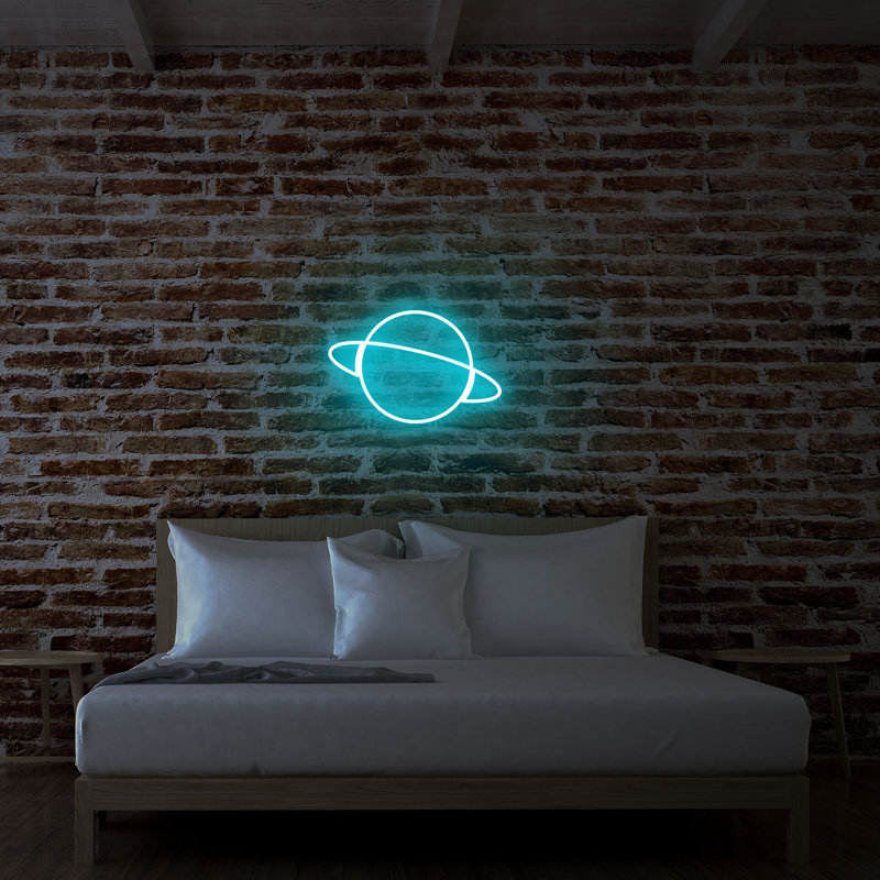 Bande lumineuse néon flexible et étanche, IP67, 15,4 x 11,8 x 0,8 pouces | Système de suspension murale 12 V DC | Bleu, 20,2 watts, fiche de type C | Parfait pour la décoration intérieure, les fêtes et les projets créatifs
