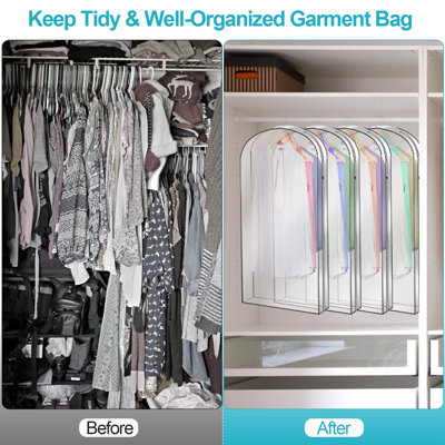Sacs transparents pour vêtements, housse de rangement pour vêtements imperméables et résistants à la poussière