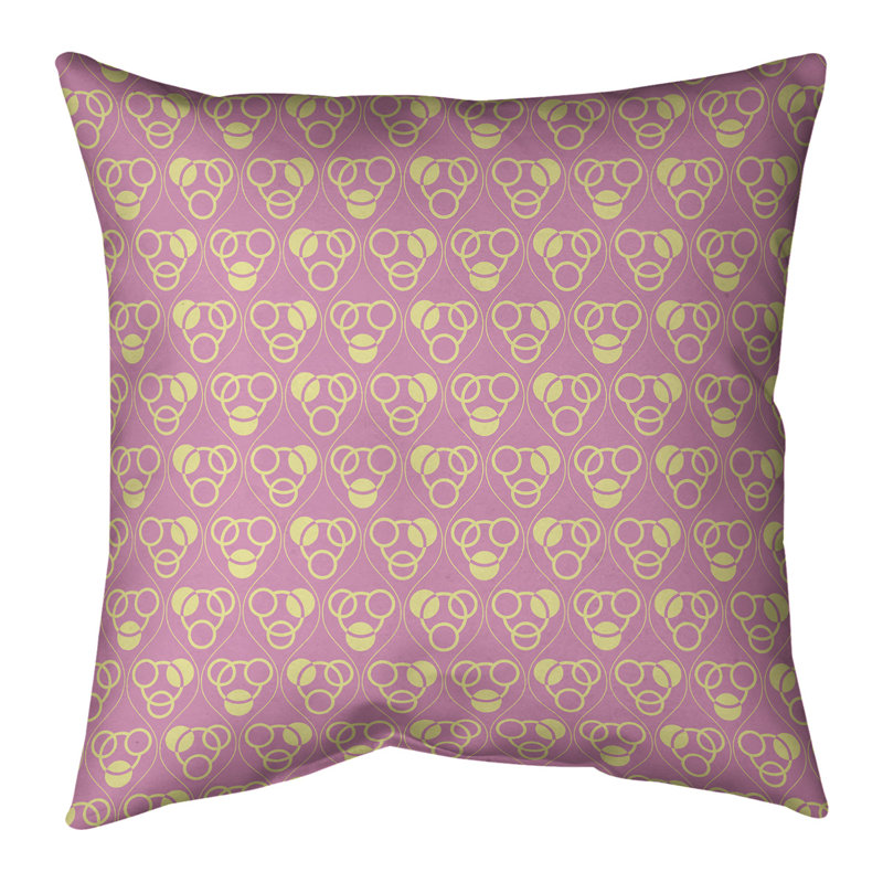 Coussin Classic, 28 po x 28 po, Rose/jaune, Bourre en polyester
