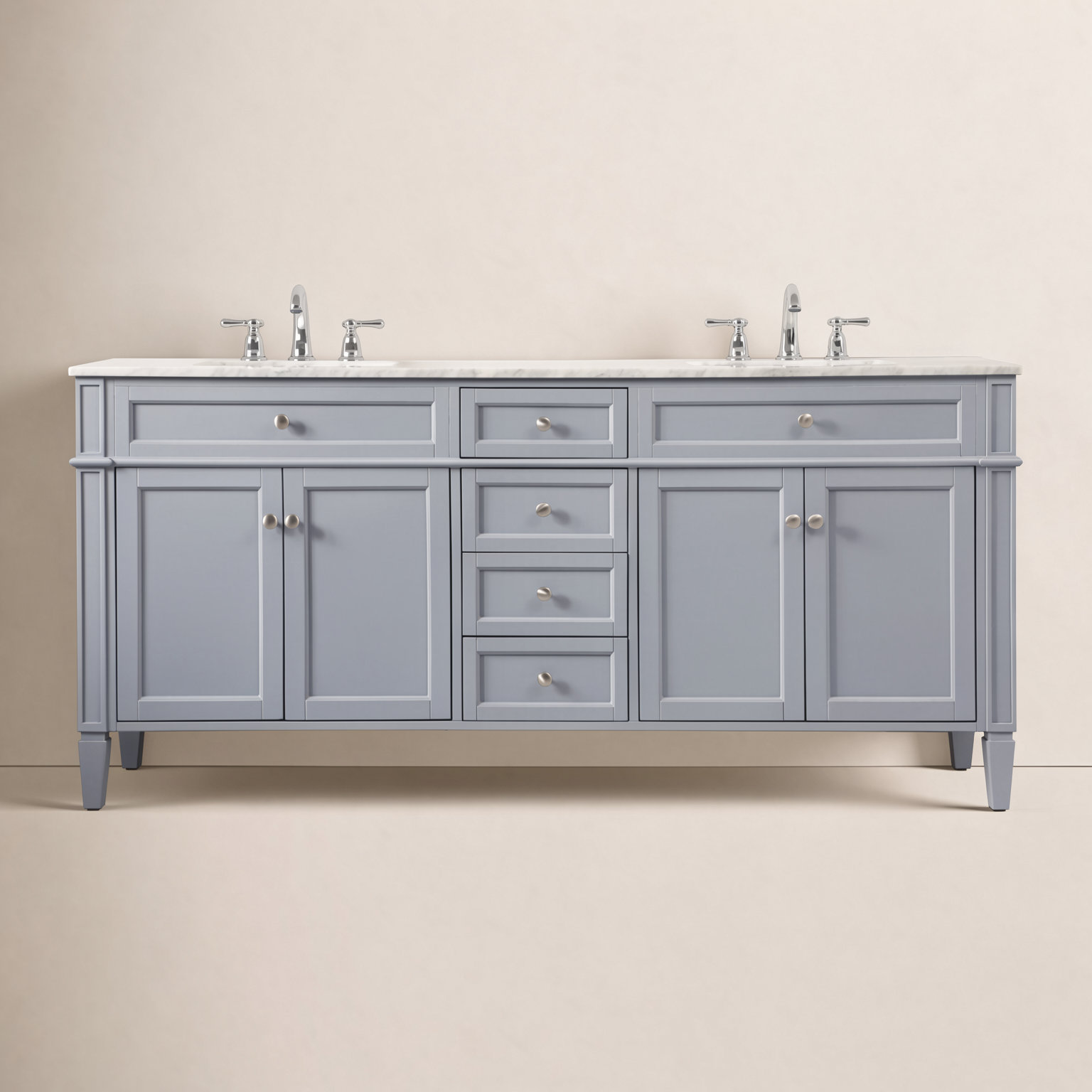 Rivers 72'' Double Bathroom Vanity, Gray