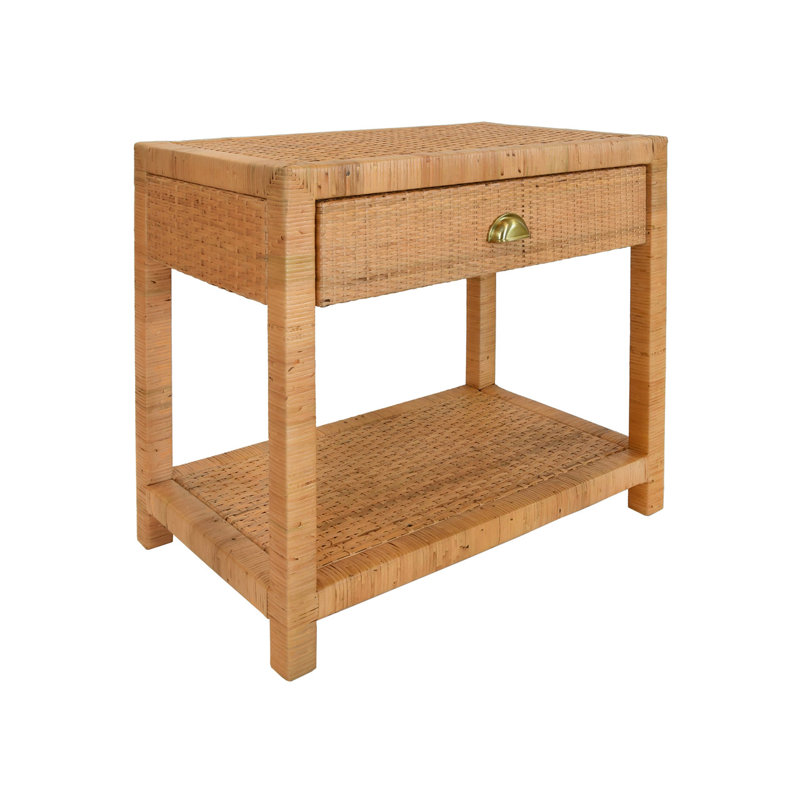 Reed End Table with Storage