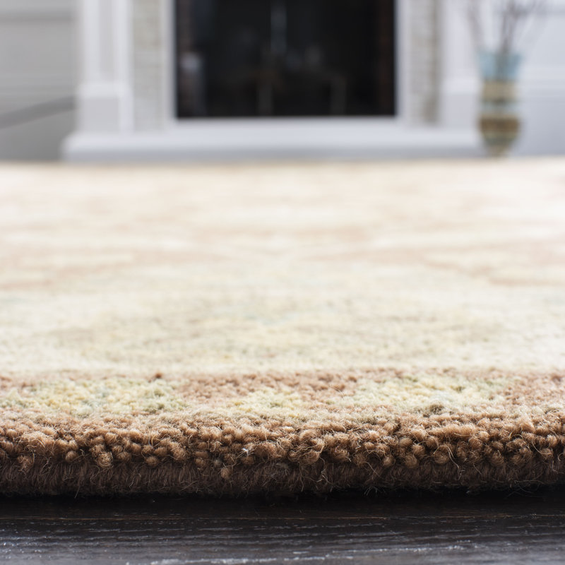 Dunbar Hand-Tufted Wool Brown/Taupe Area Rug, Rectangle 6' x 9'