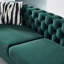Canapé de salon Chesterfield en velours capitonné, l 84,25 po, vert-312342877
