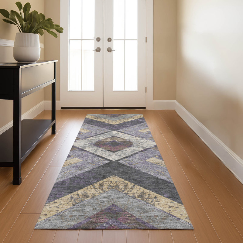 Premium Machine Washable Millbrook AMF1955 Geometric Rug, Runner 2'3" x 7'6"