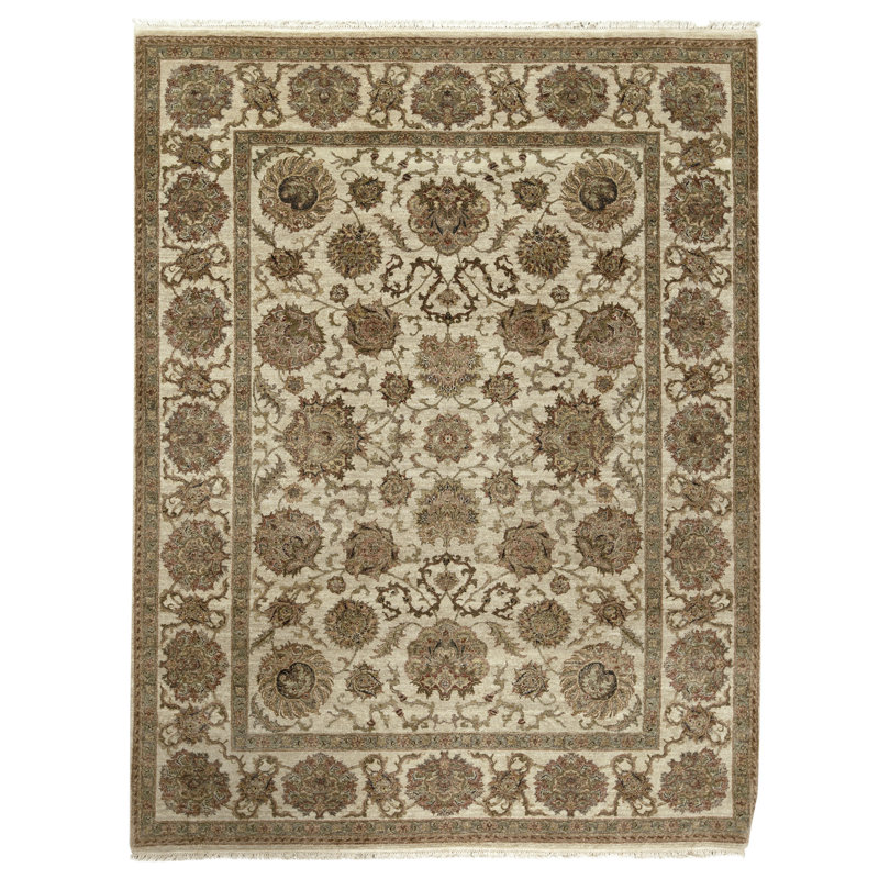 Tapis crème noué à la main de haute qualité