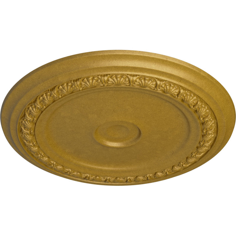 Médaillon de plafond ange Endurathane, diamètre extérieur de 32 1/4 po x P 3 5/8 po x P 1 1/8 po (convient aux auvents jusqu'à 15 3/4 po), fini bleu flash peint à la main