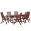 Brodbeck 6 - Person Acacia Wood Patio Dining Set with Extendable Rectangular Table , Cushions Included