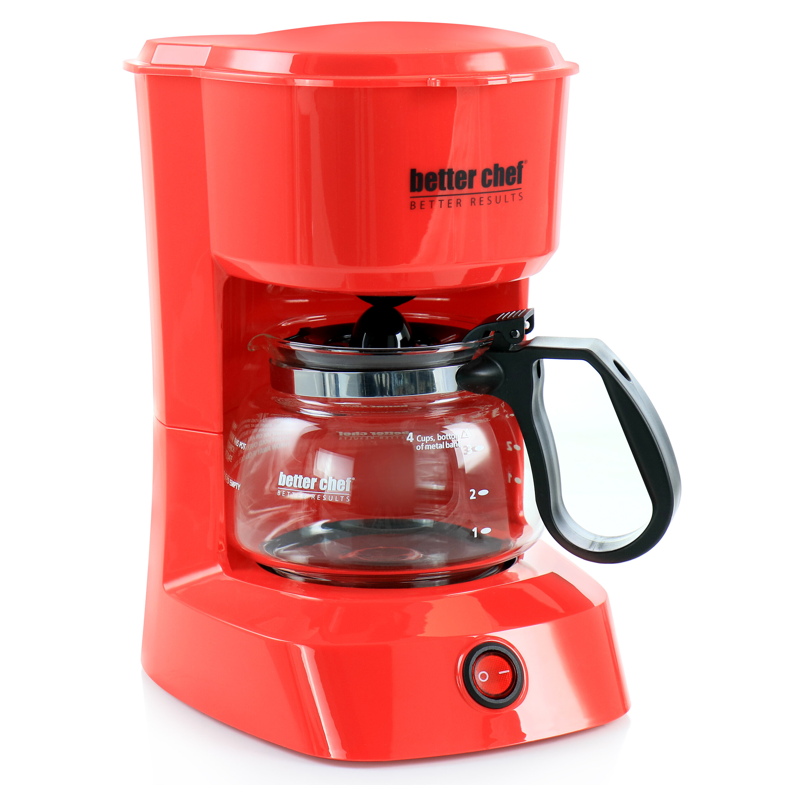 Holstein Housewares 5-Cup Coffee Maker, Metallic Red 