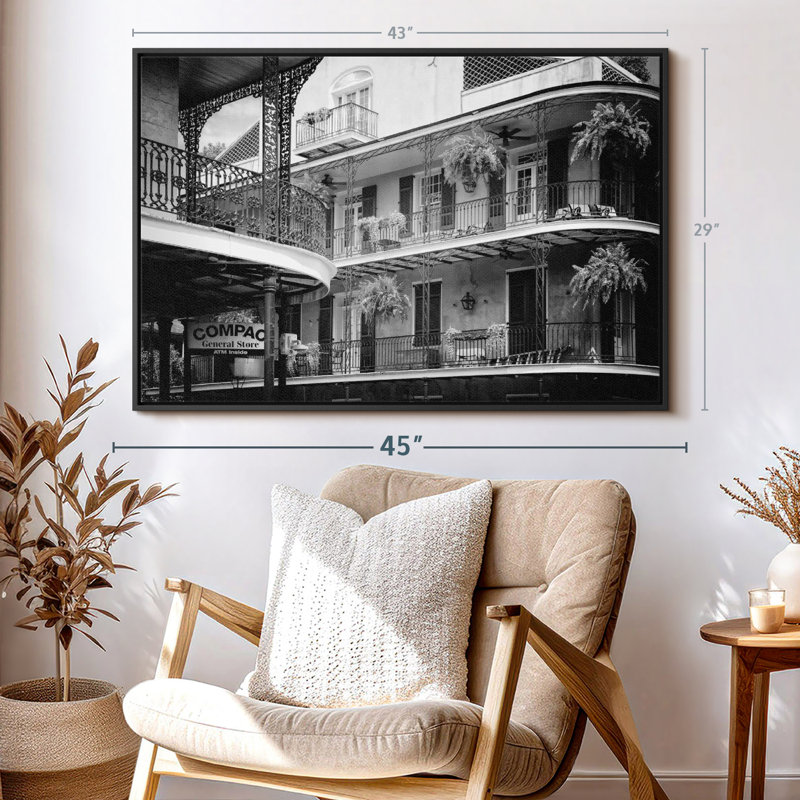 «Black NOLA - Bourbon balcon façades», H 29 po x l 43 po