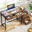 Bureau d'ordinateur 51 po réversible avec 5 tiroirs et classeur (sans la chaise)-1587529334-1587529335