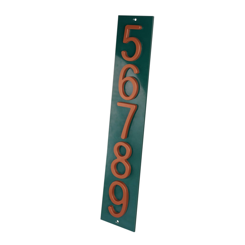 Plaque d'adresse verticale Amgo, Vert, Cuivre, Oui