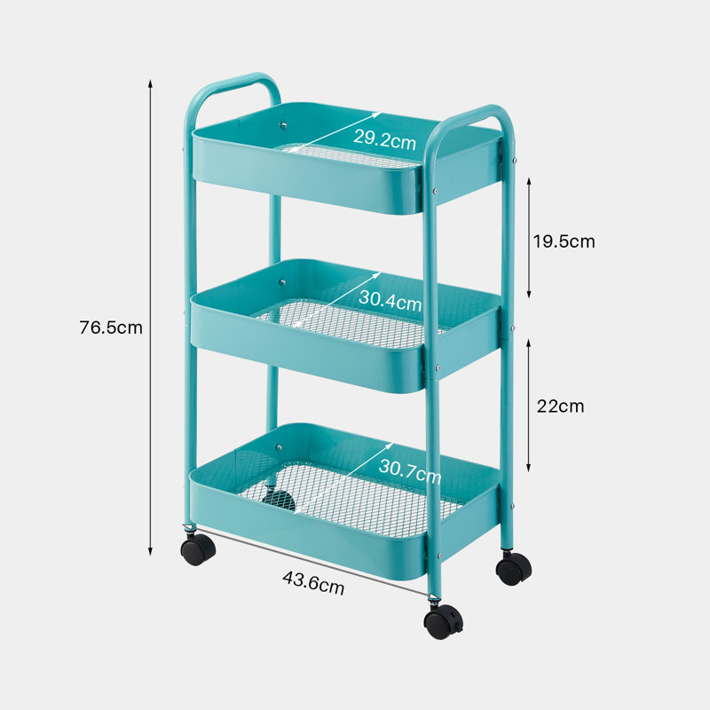 Kysa Metal Kitchen Cart, Blue