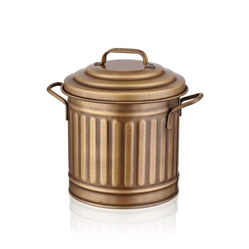 Zahid Steel Manual Lift Waste Bin - 4L, Gold