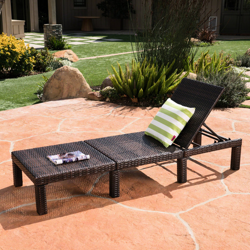 Chaise longue confortable sans coussin - Structure en fer brun