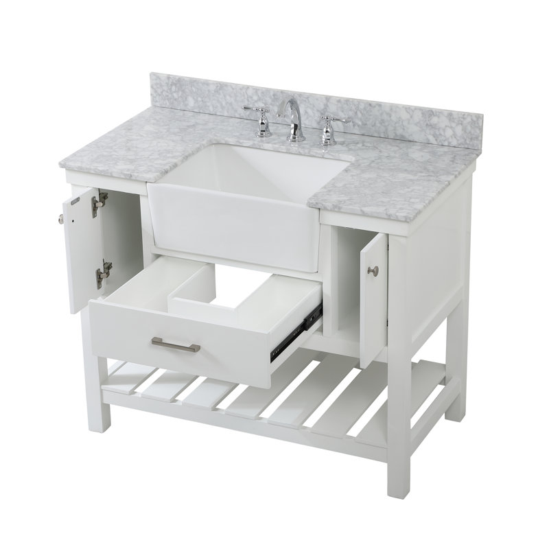 Ensemble de meuble-lavabo simple 42 po Pelaghia, Blanc