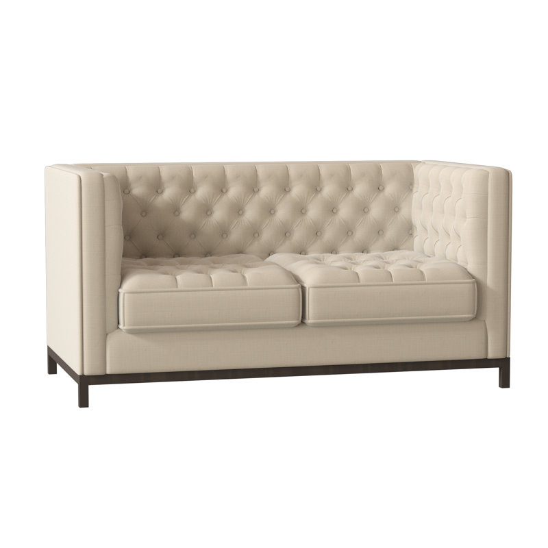 Causeuse Jess, Vanille Metrolinen, Brun acajou