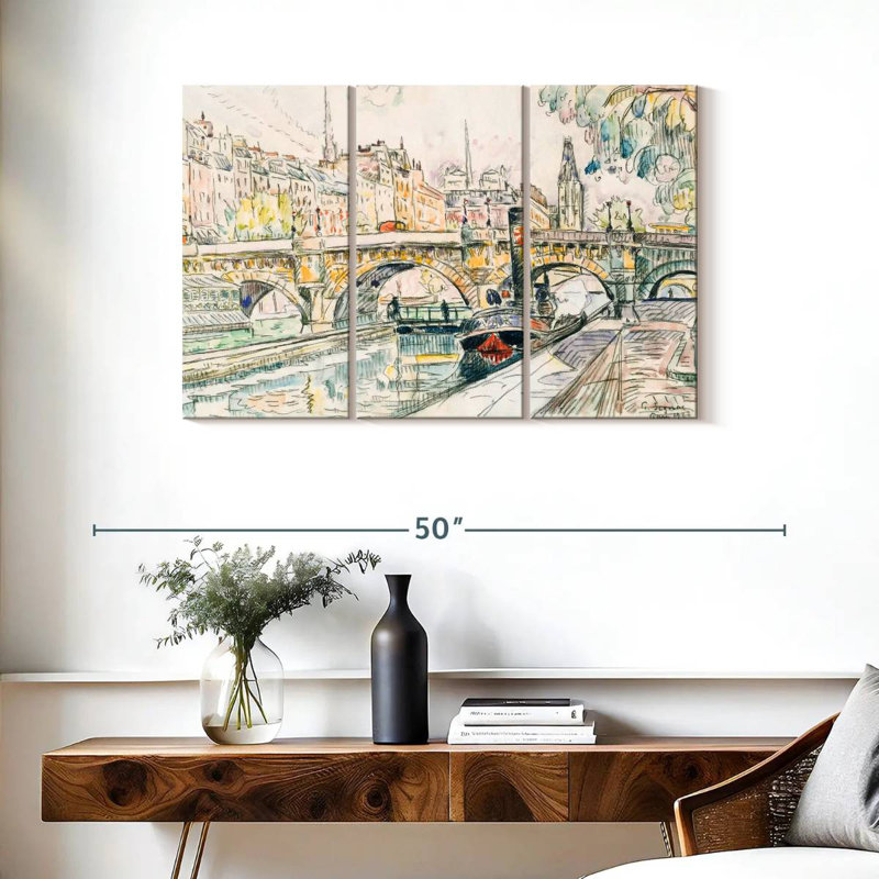 Remorqueur Lilie au Pont Neuf, Paris, H 24 po x l 38 po