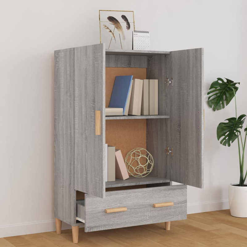 Lonnisha 2 - Door Accent Cabinet, Concrete Grey/Wood
