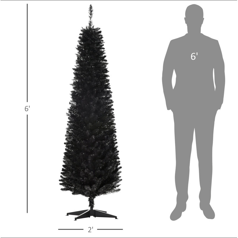 Arbre de Noël artificiel 6 pi avec arbre de Noël 6 pi avec 390 branches réalistes et support en plastique