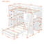 Lit superposé simple au-dessus de simple à 8 tiroirs avec bibliothèque de rangement, bureau éclairé et prises de courant-1869890917