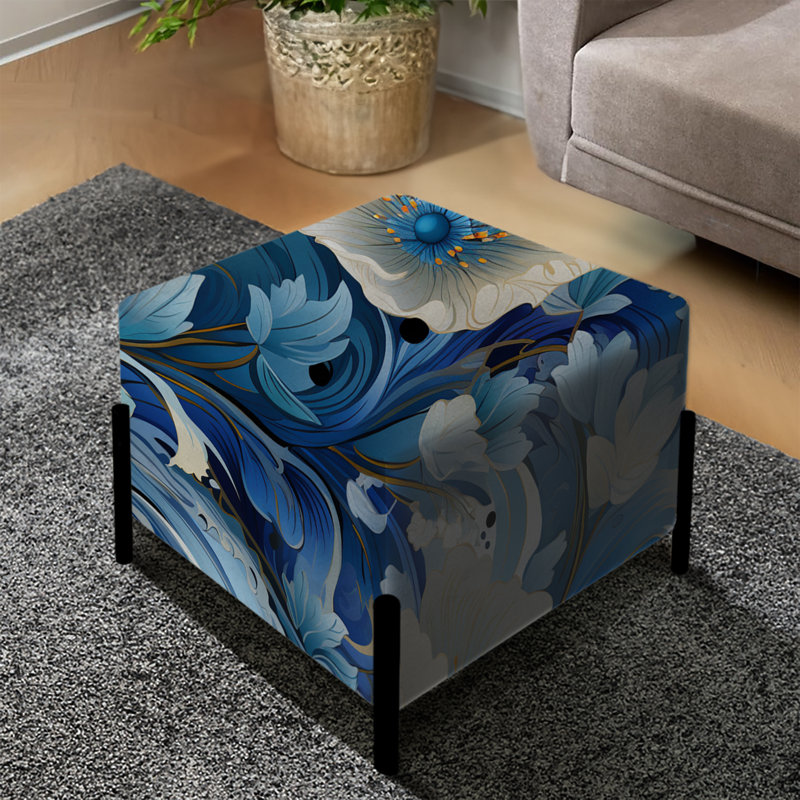 Coastal Breeze Paisley Motif II - Repose-pieds carré à motif cachemire