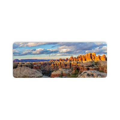 Tapis de souris extra-large pour ordinateur, parc national de Canyonlands, avec base antidérapante et bords cousus, motif Elephant Canyon, idéal pour le bureau et la maison, épais, 40 x 80 cm. Tasse blanche offerte.