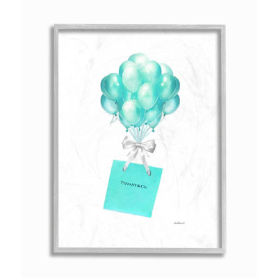 " Blue Balloons And Gift Bag Glam Fashion " by Amanda Greenwood