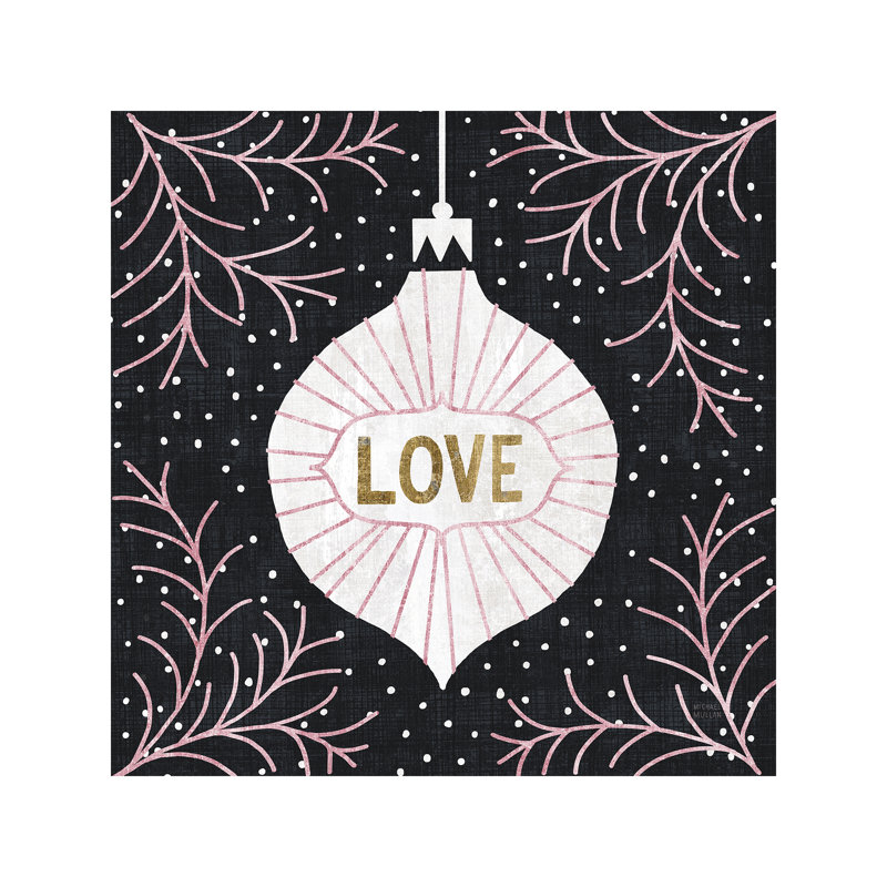 Jolly Holiday Ornaments Love Metallic by Michael Mullan - Wrapped Canvas Print, 66.04 cm H x 66.04 cm W x 3.175 cm D