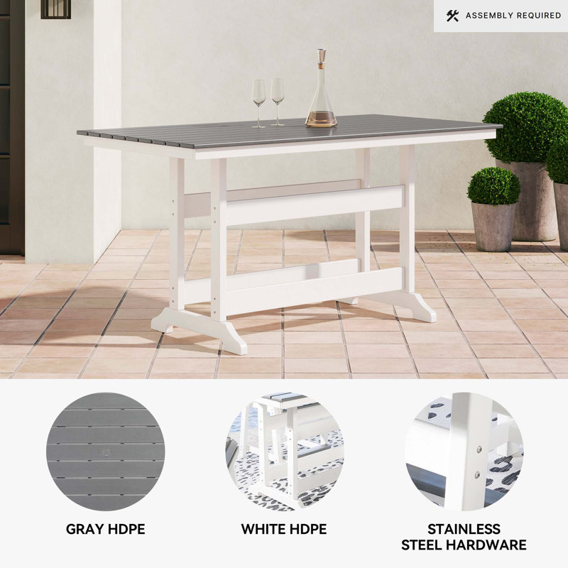 Table de bar Chrisann, Turquoise, Blanc