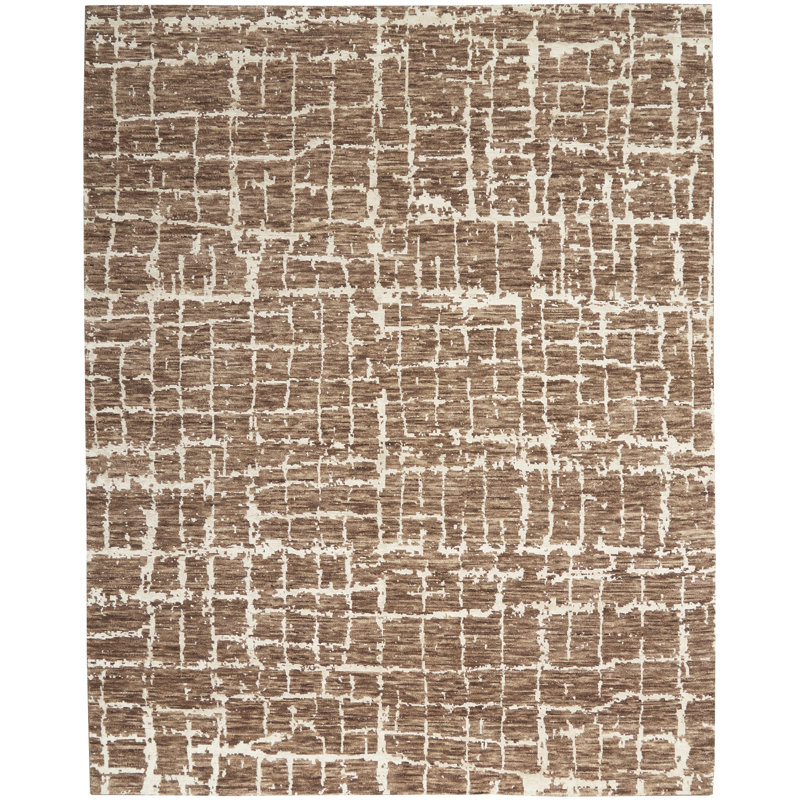 Abstract Hand Woven Area Rug, Rectangle 7'9" x 9'9"