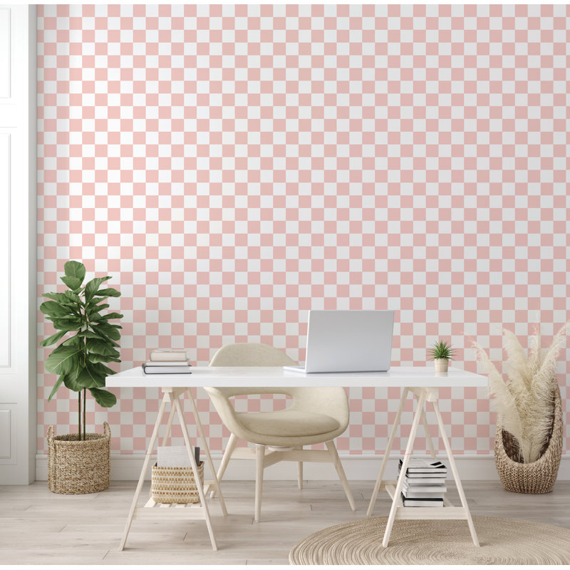 Aledo 16.5' L x 17.7" W Peel and Stick Wallpaper Roll, Pink