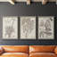 «Sepia Exotic Plants IV», ensemble de 3 peintures sur toile encadrées-595440738-595440741