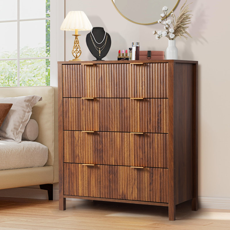 Aspatria 4 Drawer 29.53" W Chest, Brown