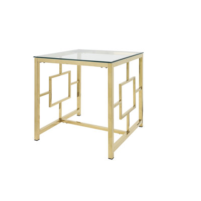 Metal and Glass Accent Table