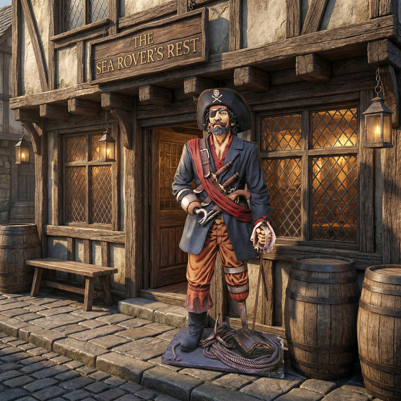 Figurine de pirate à pattes grandeur nature