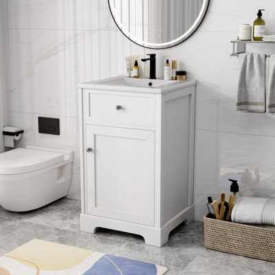 20" Single Bathroom Vanity With Ceramic Top